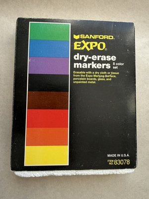 #ad Vtg Sanford Expo 8 ct Dry Erase Markers 83078 READ DESCRIPTION Missing colors $50.00