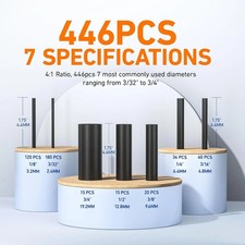 446Pcs Heat Shrink Tubing Kit-4:1 Ratio Adhesive Lined Marine Grade Shrink Wrap