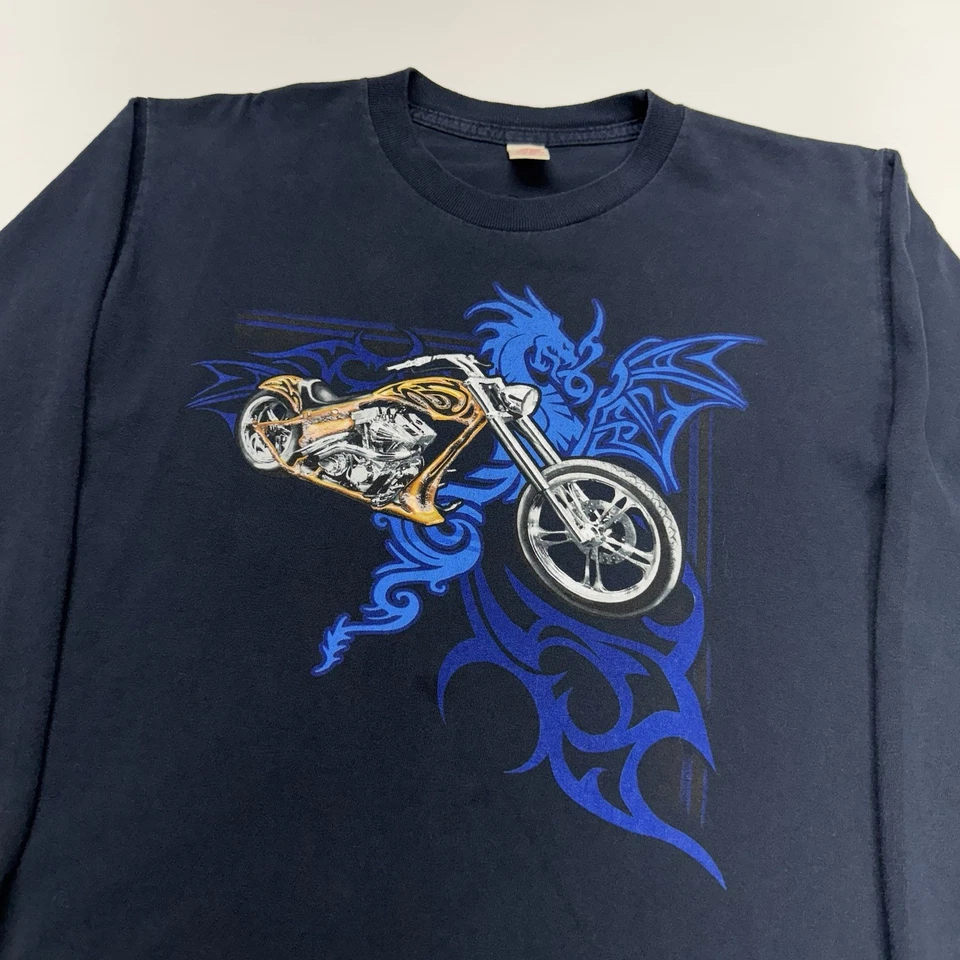 Canyon River Blues Youth L Shirt Black Long Sleeve Motorcycle Y2K Punk Biker - Image 2 of 4