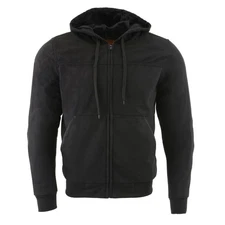 Milwaukee Leather Men's Armored Motorcycle Hoodie with Aramid Lining