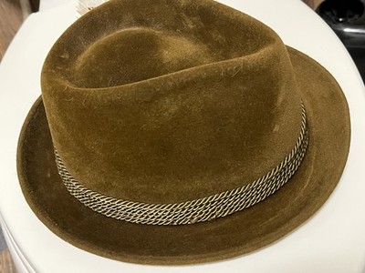 Byron Men s Brown Solid Fedora Hat Size M with Feather Accent Fall/Winter