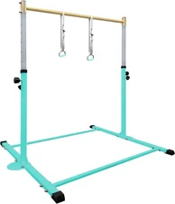 Barra de gimnasia para niñas de 3 a 15 años con aro, altura ajustable de 3" a 5"