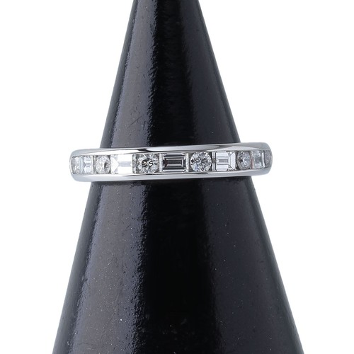 Tiffany Co Channel Settings Diamond Ring PT950 Size(US) 5 Women Jewelry #00413 - Picture 4 of 9