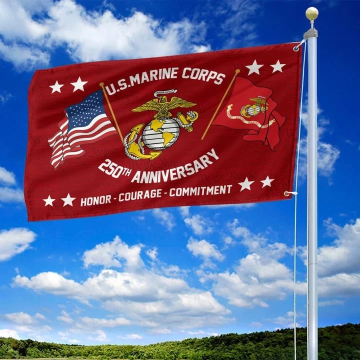 250th Anniversary Marine Corps Flag Semiquincentennial Flag, Patriotic HouseFlag - Image 3 of 4