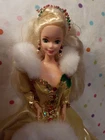 Mattel Vintage  Happy Holidays 1994"Barbie Doll" Gold Gown, BlondeHair, Shoes