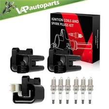 3 For 97-03 Mitsubishi Montero Sport 3.0L Ignition Coil & Spark Plug UF196 UF197