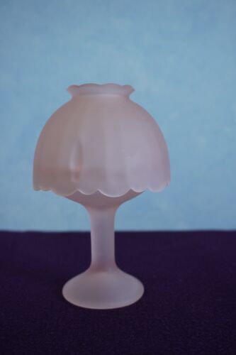 Pink satin frosted glass 2 piece fairy lamp tea light votive candle holder - Picture 2 of 17