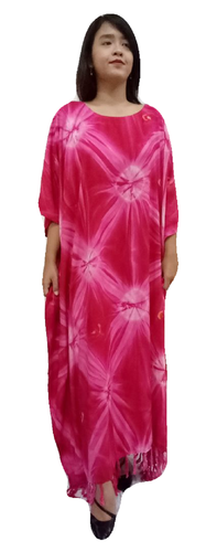 Abito estivo lungo STAR nero fresco caftano stampa spaziale donna VENDITA KIMONO - Foto 7 di 8