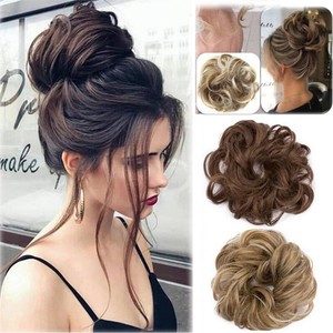 US-Real-Natural-Curly-Messy-Bun-Hair-Piece-Scrunchie-Hair-Extensions-as-Human