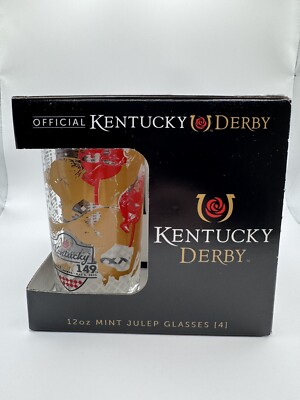 149th Kentucky Derby 12oz Mint Julip Glasses - Set of 4
