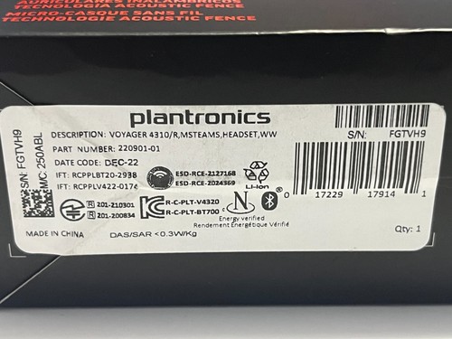 Plantronics by POLY Voyager 4310 UC Single Ear Wireless Bluetooth Headset - Picture 3 of 14