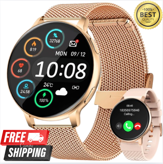 2025 Waterproof Smartwatch for Men and Women with Bluetooth for iPhone Samsung