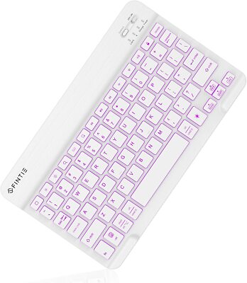 7 Color Backlit Rechargeable Wireless Bluetooth Keyboard for iPad Samsung Tablet
