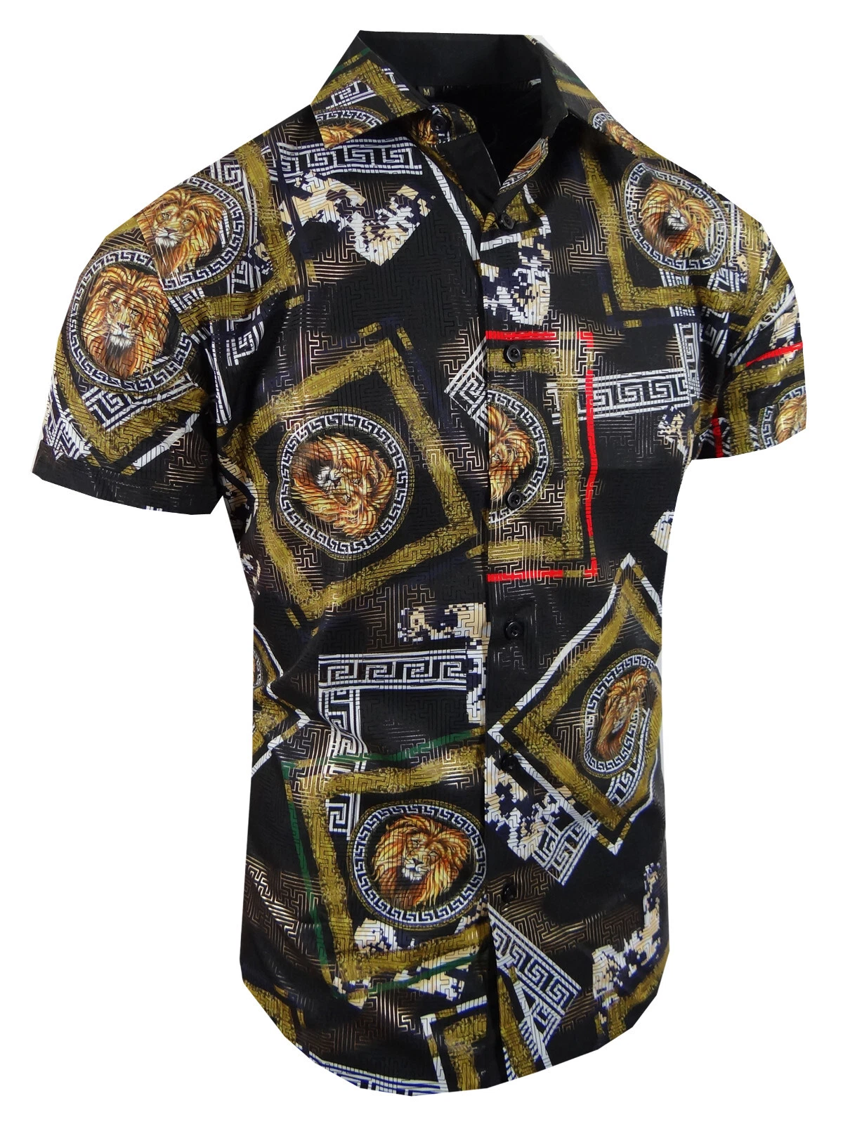 Men Short Sleeve Shirt Italian Lion Floral Gold Stripe Flip-Cuff Stretch Slim
Opens in a new window