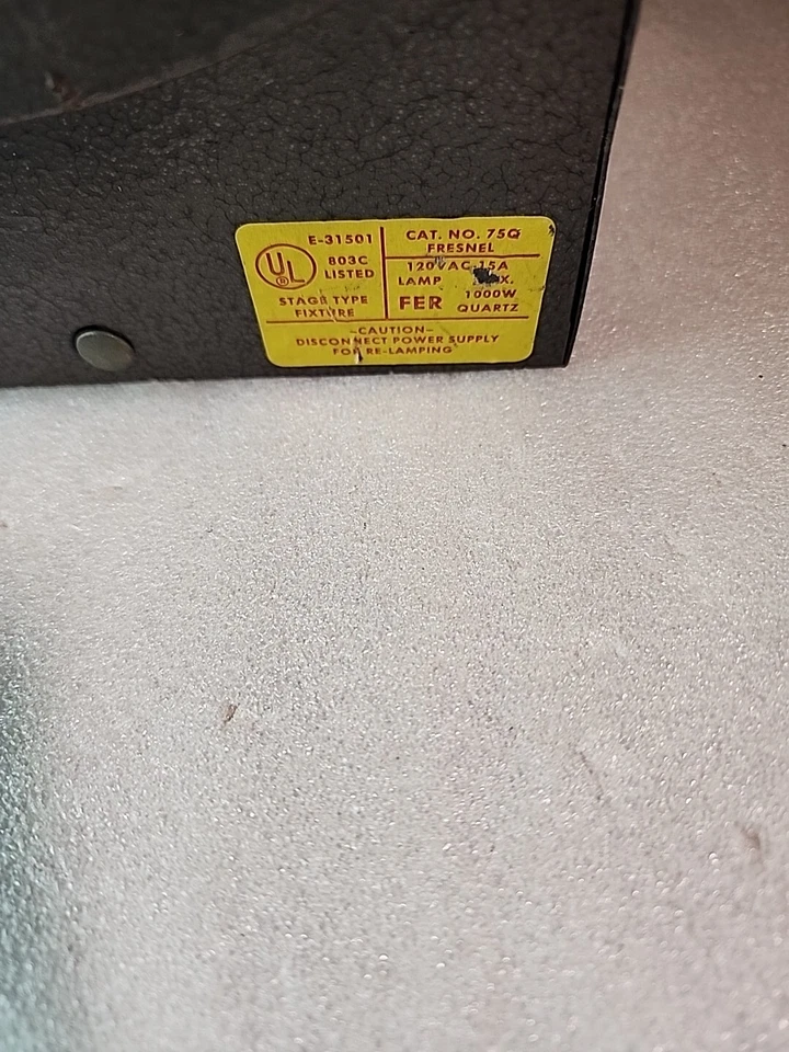 TV studio Altman 1K 8"Fresnel 75Q Quartz Stage Light Lamp with plug All Original - Image 4 of 4