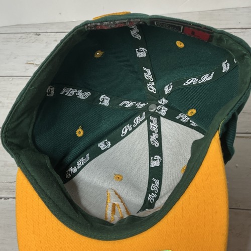 PitBull Premium Headwear Snapback Green Yellow Baseball Hat Cap- Oakland A’s MLB - Picture 7 of 12