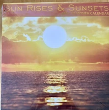 2025 Hanging Wall Calendar SUN RISES & SUNSETS Beach Nature 12 Month 12” X 24”