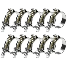 PEROMI 10Pack T Bolt Hose Clamp 40-46mm for 1.25" Hose ID Stainless Steel Rad...