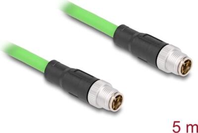 Delock Kabel M12 Codierung X 8 Pin Stecker-Stecker PUR (TPU) 5m