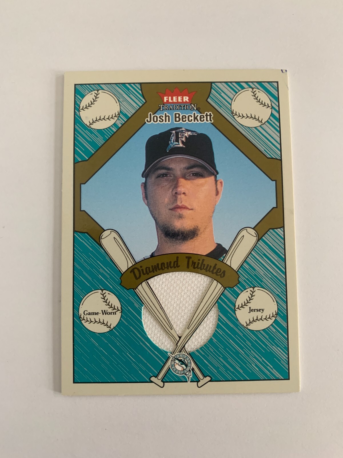 2004 Fleer Tradition Diamond Tributes Game Jersey #JB Josh Beckett - Marlins