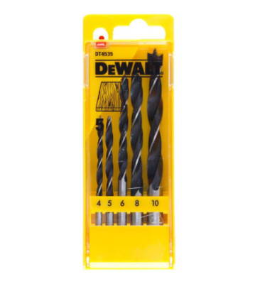 DeWALT 5tlg. Holzbohrer SET Spiralbohrer Bohrer Holz Ø4 / 5 / 6 / 8 / 10 mm 