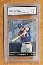 1991 Leaf Jeff Bagwell Gold Leaf Rookies #BC14 Graded GMA 10 Gem Mint