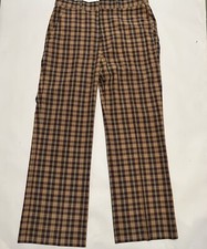 Aureus Mens VTG 90s Tan/Blue/Red Plaid Golf Pants Sz 34x28 Belt Loops Pockets