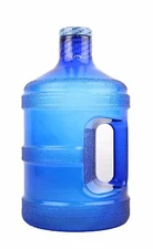 H8O 1 Gallon Round BPA Free Round Water Bottle Jug w/Handle & 48mm Cap