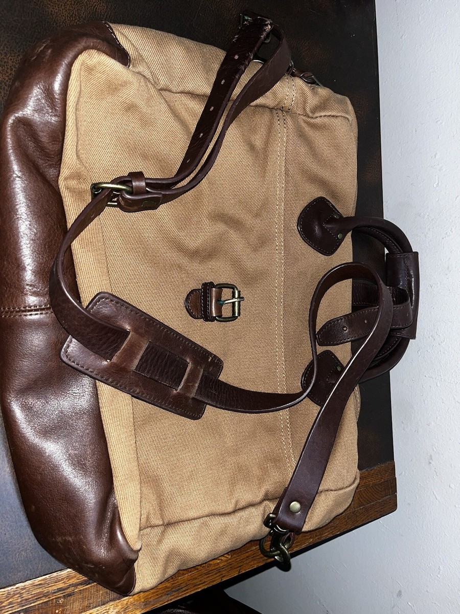 J. CREW Canvas Messenger Bag,laptop Case With Leather J. CREW Canvas Messenger Bag,laptop Case With Leather