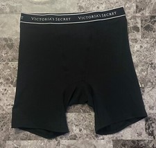 NWT VICTORIA'S SECRET S BLACK THICK LOGO BAND BOY BRIEF BOXER SHORTS PANTIES