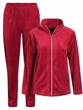 Brandtex Nicki Velours Jogginganzug, Jogger, Hausanzug, 80% Baumwolle weinrot