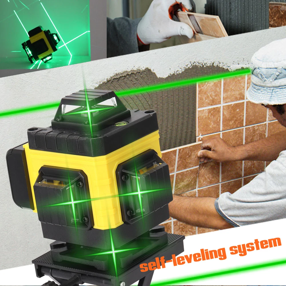 2400mAh Laser Level 360°4D 16 Lines Laser Self Leveling Cross Measure Tool R6H2
