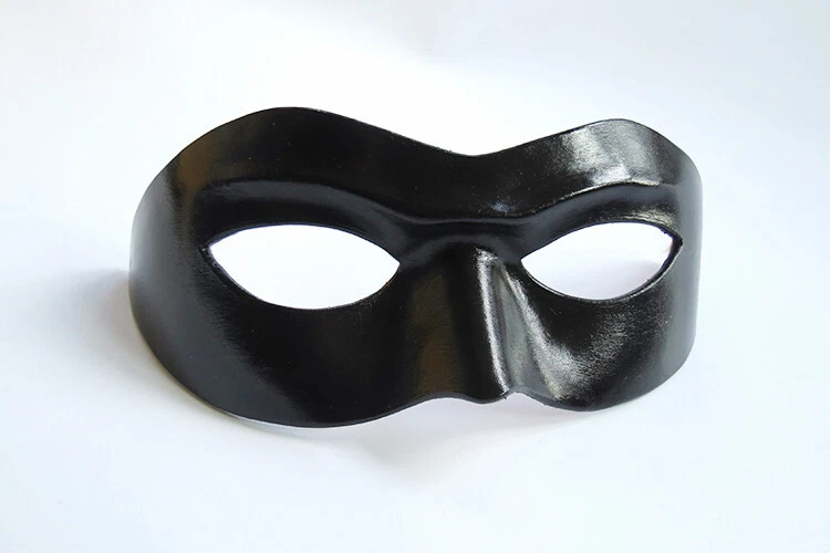 Hombres Negro Media Cara Cuero Máscara Halloween Juegos con disfraces Disfraz Geek Accesorio Accesorios  Foto 2 de 3