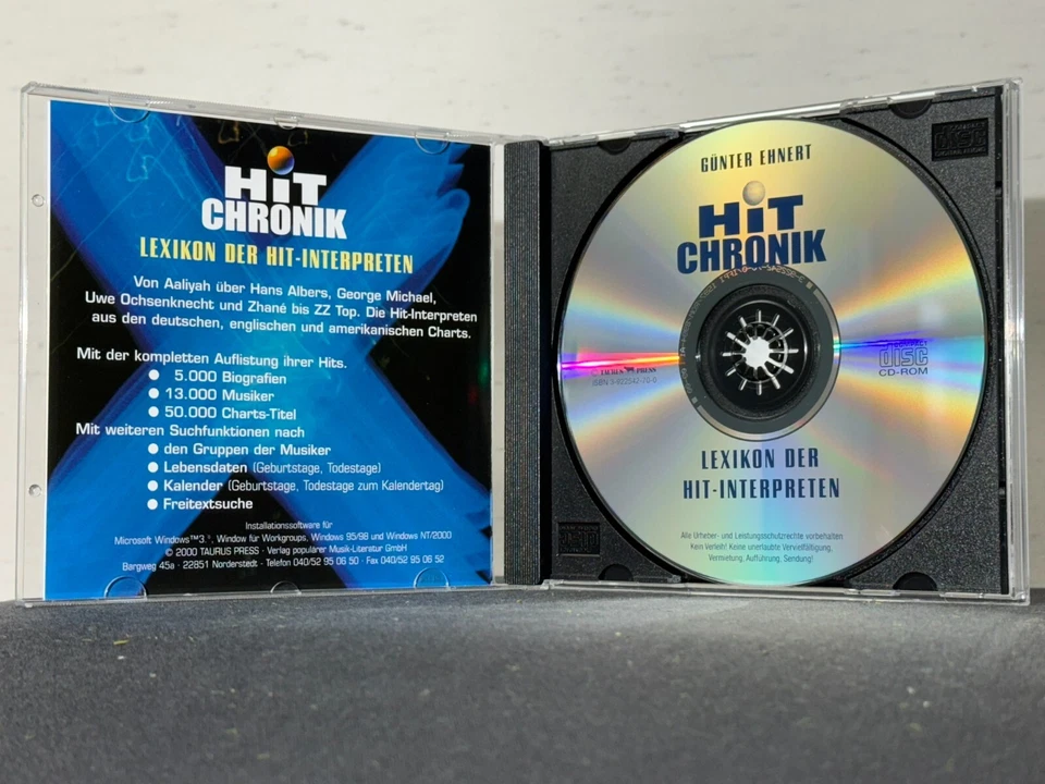 HIT CHRONIK, CD-ROM Lexikon der Hit-Interpreten, Taurus Press Günter Ehnert 2000 - Bild 3 von 4