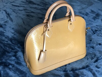 Louis Vuitton VERNIS Alma PM Rose Florentin Bag Monogram Made in Spain Authentic