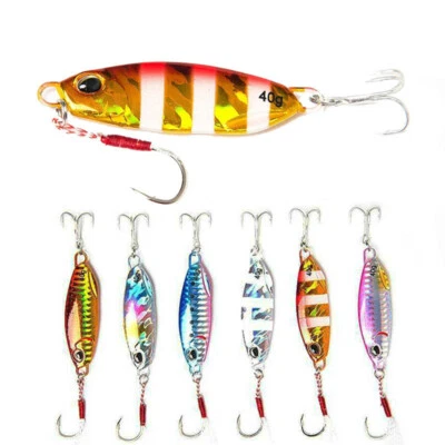 6er Pack Metal Cast Jig Spoon 10-60G Casting Jigging Fisch Wolfsbarsch Angelk... - Bild 1 von 4
