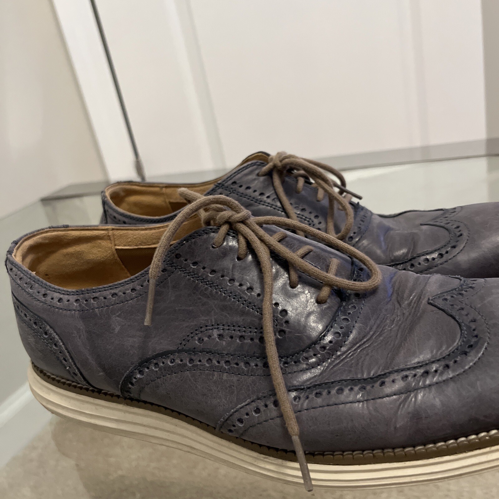 SAOLA Scarpe eleganti Cole Haan Grand OS Wingtip II Oxford grigio scuro C21233 taglia 10 5