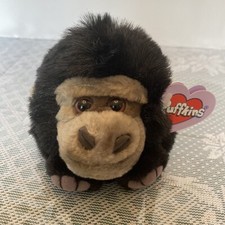 VINTAGE Swibco Puffkins Max the Gorilla Stuffed Plush Animal 4" Tall 1997 w Tags