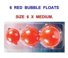 6 MEDIUM RED BUBBLE FLOATS FOR SEA PIKE TROUT FLY FISHING LINE REEL ROD TACKLE