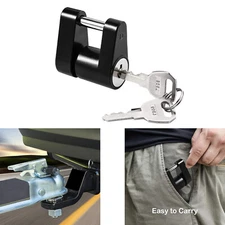 1/4" Trailer Hitch Coupler Lock Locking Hauling Security Towing Tow Bar + 2 Keys