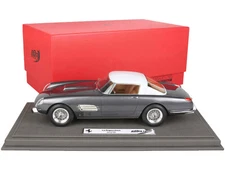 FERRARI SUPERFAST 4.9 SEBRING 1965 GRAY & DISPLAY CASE 1/18 CAR BBR CARS 1819 C