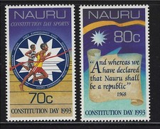 Nauru Scott # 400-401 MNH Constitution Day 1993