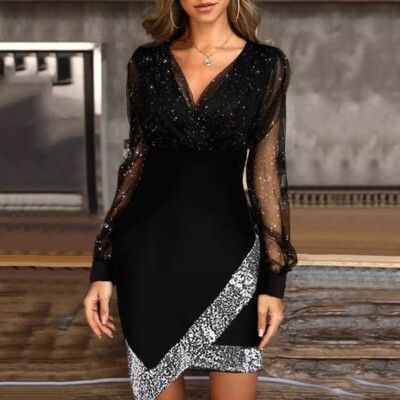 Black Color Party dress for women New Style 2022 Size L