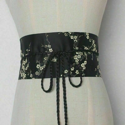 Cintura Donna Satinata Larga Kimono Obi Yukata Fascia Giapponese Cinese Floreale - Foto 5 di 16