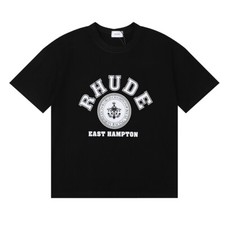 New Style RHUDE Men Women Printing Leisure Cotton Short Sleeve Polo T-Shirt S-XL