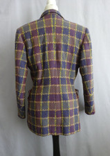 Size 12 /14 Vintage Otterburn Mill Pure Wool Tweed Plaid Fitted Jacket Rare!