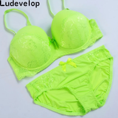 []New Lace Embroidery Bra Set Women plus Size Push up Underwear Set Bra and Pant