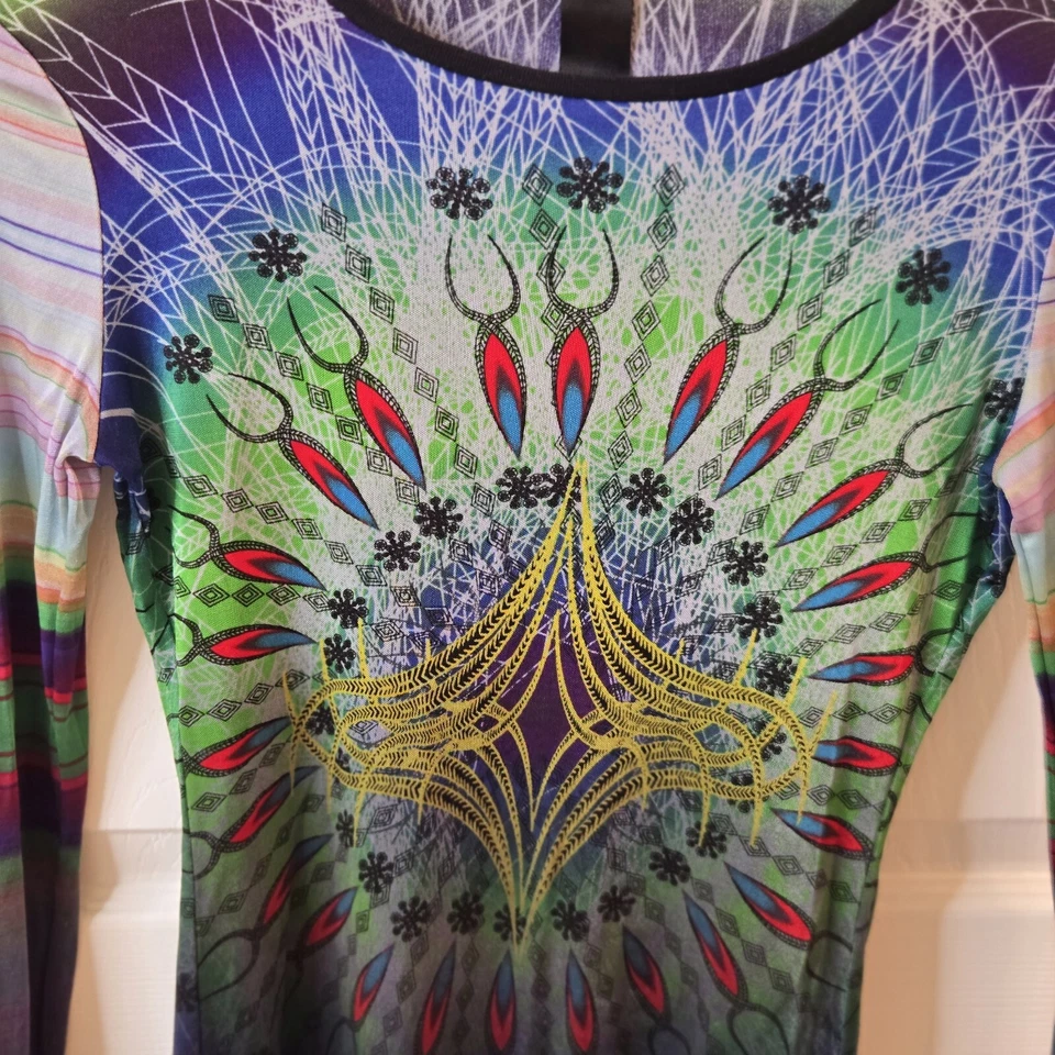 Top Custo Barcelona Talla S M Arte Para Usar Artístico Abstracto Colorido Malla L/S Hippy Foto 3 de 4