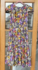 Vintage Simon Ellis Gold Medal Collection floral fit flare Long dress 12/14 VGC