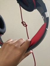 Red And Black Gaming Headphones With Mic Works Really Well Great Condition